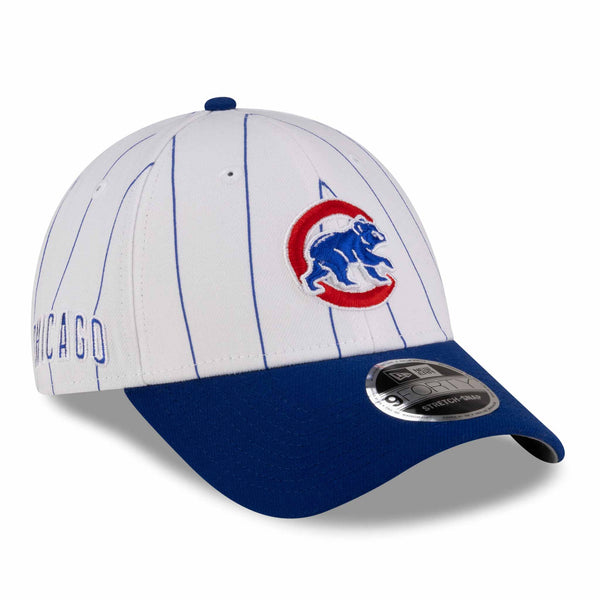 Chicago Cubs New Era 9FORTY White Pinstripe Walking Bear Adjustable Cap