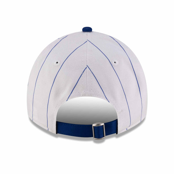 Chicago Cubs New Era 9FORTY Women's White Pinstripe Walking Bear Adjustable Cap