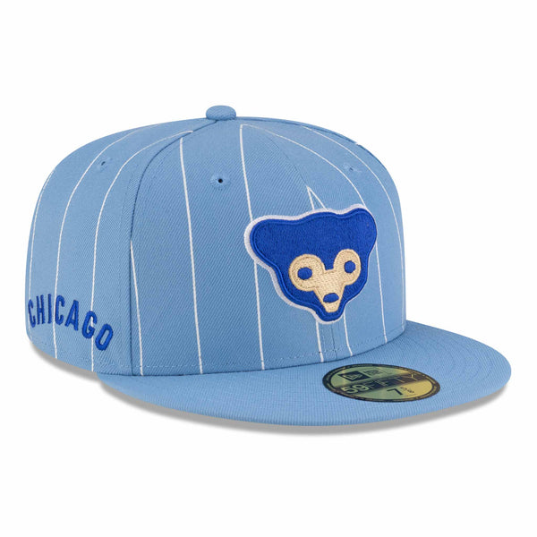 Chicago Cubs New Era 59FIFTY Baby Blue 1969 Bear Pinstripe Fitted Cap
