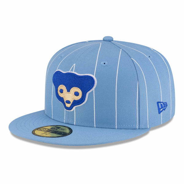 Chicago Cubs New Era 59FIFTY Baby Blue 1969 Bear Pinstripe Fitted Cap