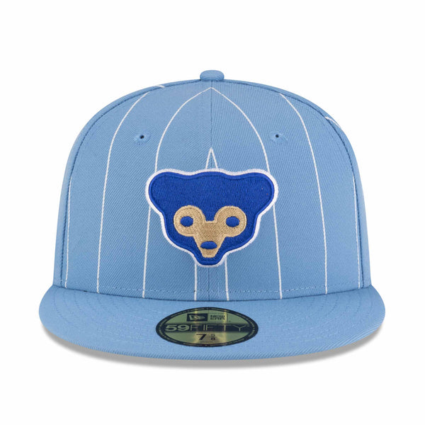 Chicago Cubs New Era 59FIFTY Baby Blue 1969 Bear Pinstripe Fitted Cap