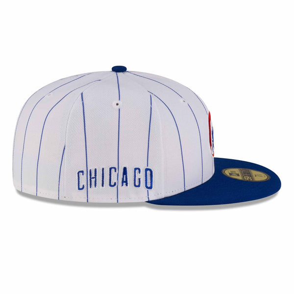 Chicago Cubs New Era 59FIFTY White Pinstripe Walking Bear Fitted Cap