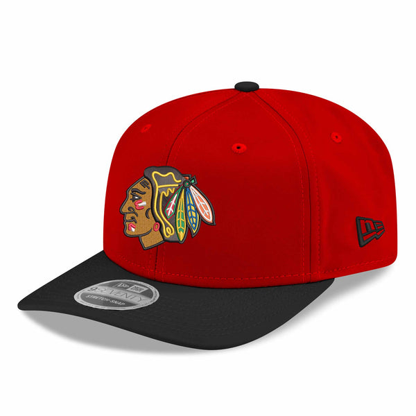 Chicago Blackhawks 2025 Winter Classic New Era 9SEVENTY Stretch Snap Red Black Adjustable Cap