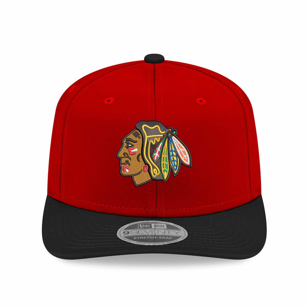 Chicago Blackhawks 2025 Winter Classic New Era 9SEVENTY Stretch Snap Red Black Adjustable Cap