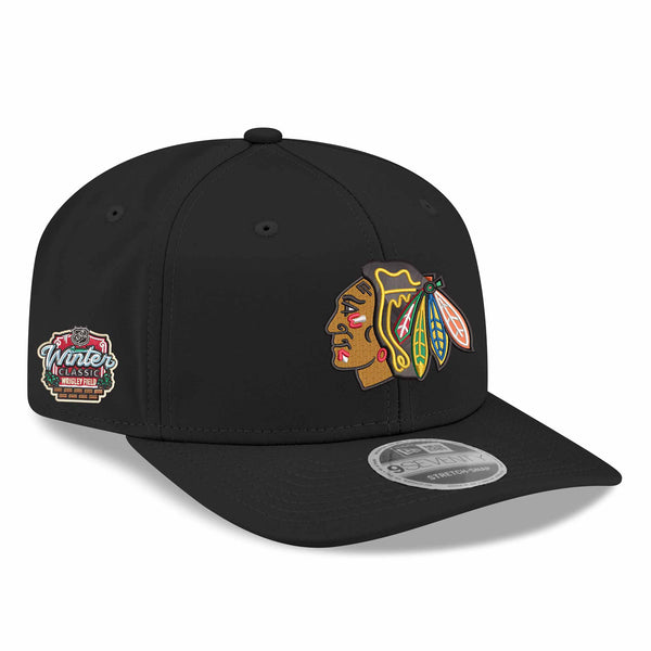 Chicago Blackhawks 2025 Winter Classic New Era 9SEVENTY Stretch Snap Black Adjustable Cap