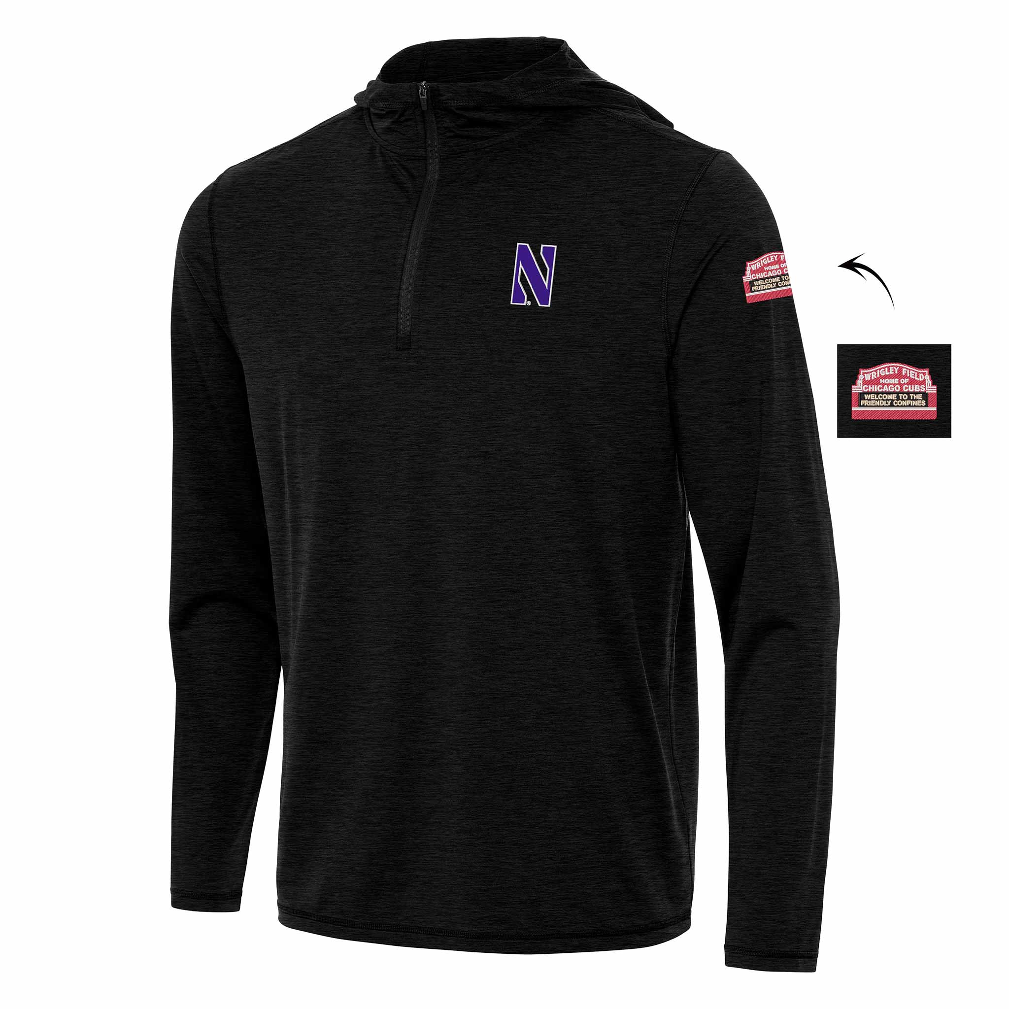 Wrigley Field Northwestern University Antigua Quarter Zip Pullover