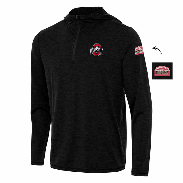 Wrigley Field Ohio State University Antigua Quarter Zip Pullover Hooded Shirt