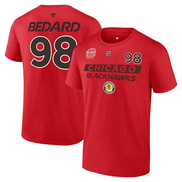 Chicago Blackhawks Connor Bedard Fanatics 2025 Winter Classic Prime Name and Number T Shirt