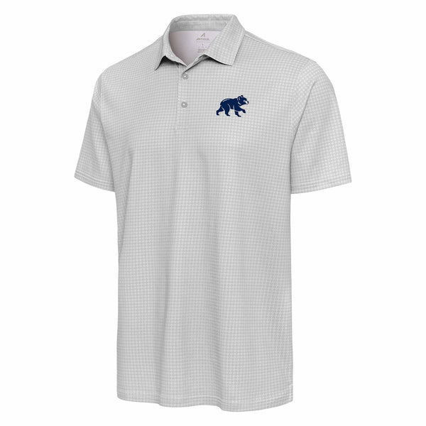 Chicago Cubs Antigua Grey Spring Training Bear Breeze Polo