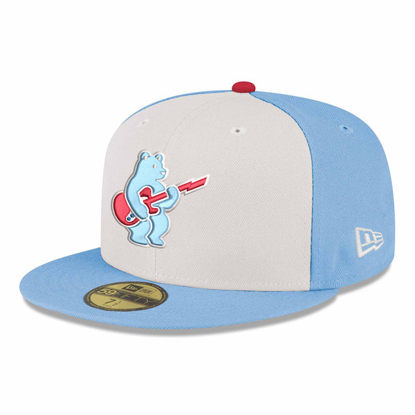Chicago Cubs Blues Rock Bear Chrome Sky Blue New Era 59FIFTY Fitted Cap
