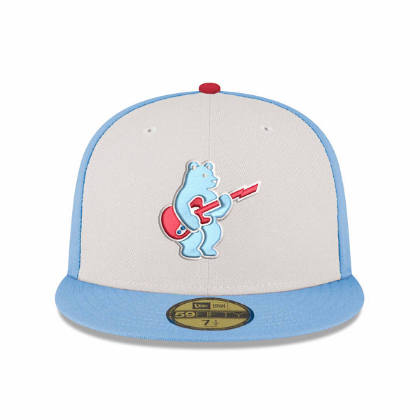 Chicago Cubs Blues Rock Bear Chrome Sky Blue New Era 59FIFTY Fitted Cap