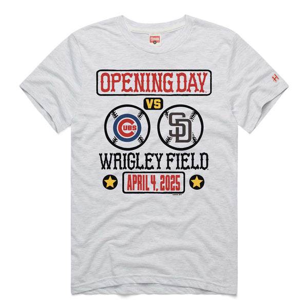 Chicago Cubs Homage 2025 Opening Day Cubs vs. Padres T Shirt