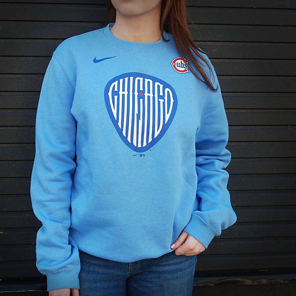 Chicago Cubs Nike Blues Alternate 2 Logo Out Think Crewneck Sweatshirt