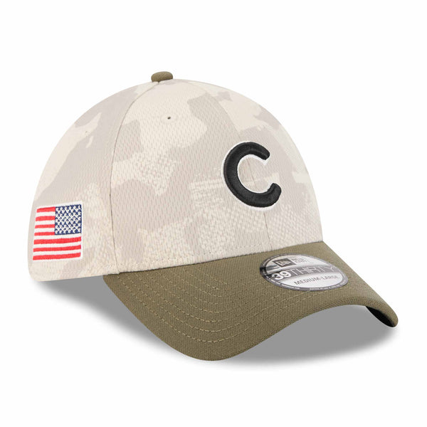 Chicago Cubs New Era 2025 Armed Forces Day 39Thirty Stretch Fit Cap