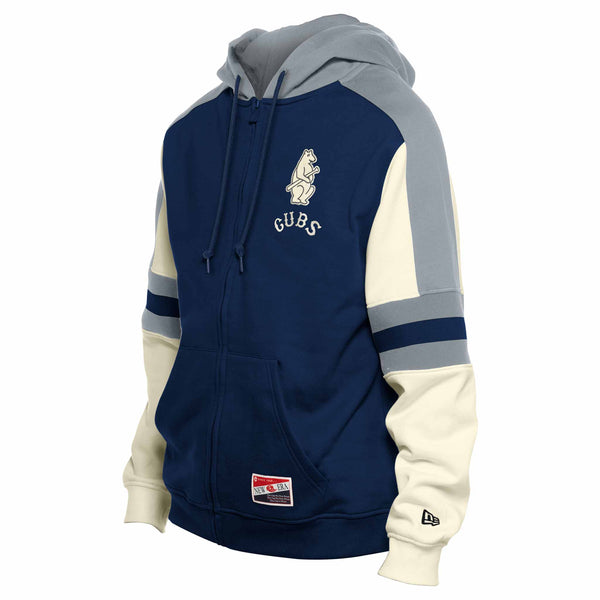 Chicago Cubs New Era 1914 Bear Full Zip Hooded Sweatshirt