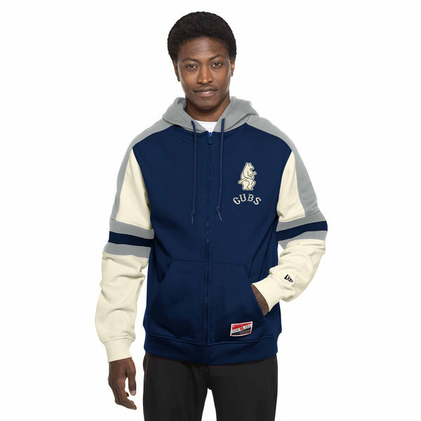 Chicago Cubs New Era 1914 Bear Full Zip Hooded Sweatshirt
