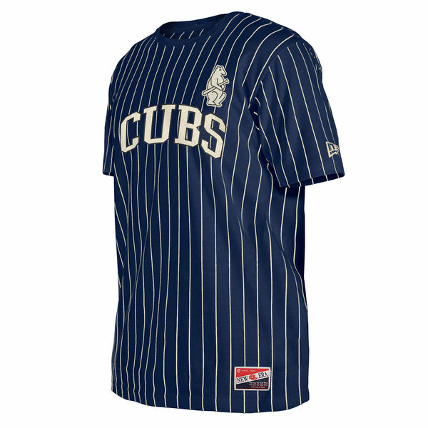 Chicago Cubs New Era 1914 Bear Navy Pinstripe T Shirt