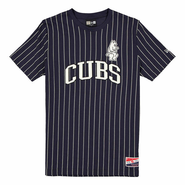 Chicago Cubs New Era 1914 Bear Navy Pinstripe T Shirt