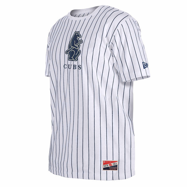 Chicago Cubs New Era 1914 Bear White Pinstripe T Shirt