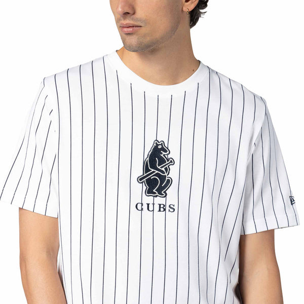 Chicago Cubs New Era 1914 Bear White Pinstripe T Shirt