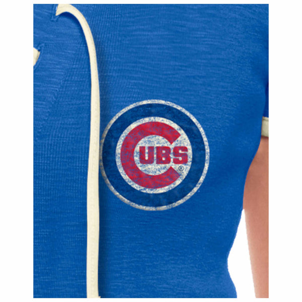 Chicago Cubs Women's New Era String Cropped T Shirt