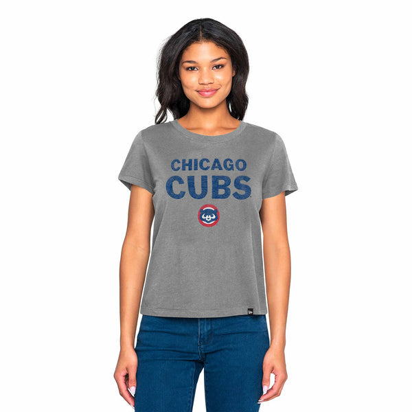 Chicago Cubs Women's New Era 1984 Bear Bubble Grey T Shirt