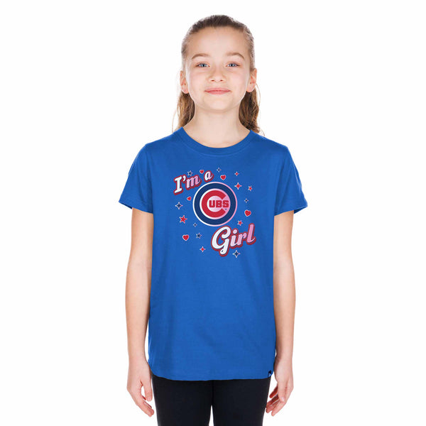 Chicago Cubs Youth Girls New Era I'm A Girl T Shirt