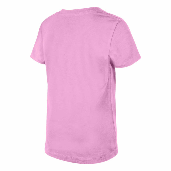 Chicago Cubs Youth Girls New Era Sequin Pink Heart T Shirt