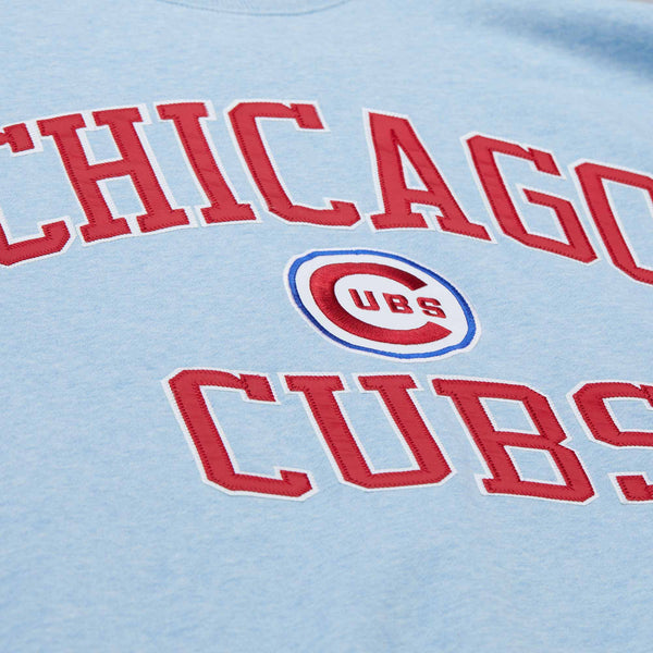 Chicago Cubs Mitchell & Ness Playoff Win Baby Blue Crewneck Sweatshirt