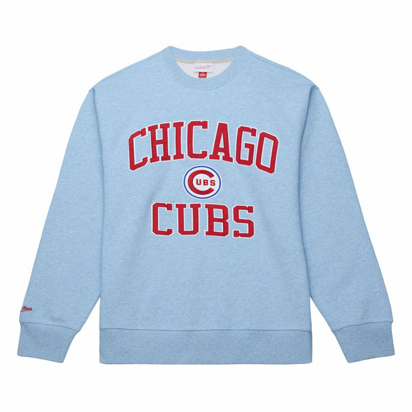 Chicago Cubs Mitchell & Ness Playoff Win Baby Blue Crewneck Sweatshirt
