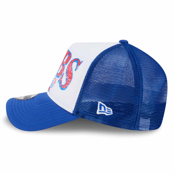 Chicago Cubs New Era Distressed Crest 9FORTY A-Frame Trucker Adjustable Cap