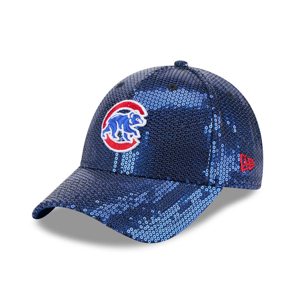 Chicago Cubs New Era Ladies 9FORTY Walking Bear Sequin Adjustable Cap