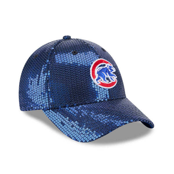 Chicago Cubs New Era Ladies 9FORTY Walking Bear Sequin Adjustable Cap