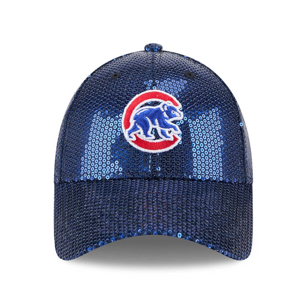 Chicago Cubs New Era Ladies 9FORTY Walking Bear Sequin Adjustable Cap