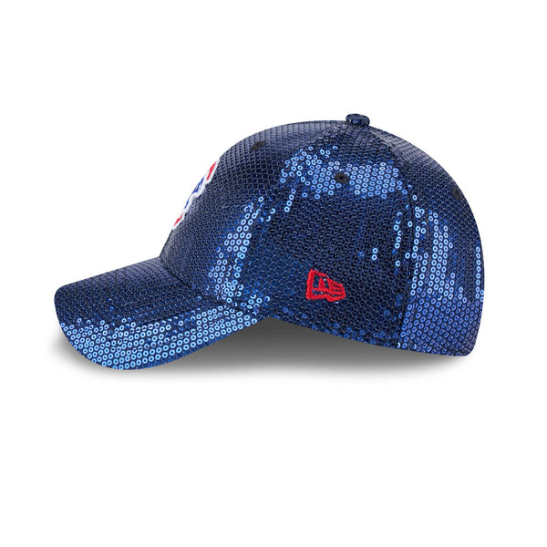 Chicago Cubs New Era Ladies 9FORTY Walking Bear Sequin Adjustable Cap