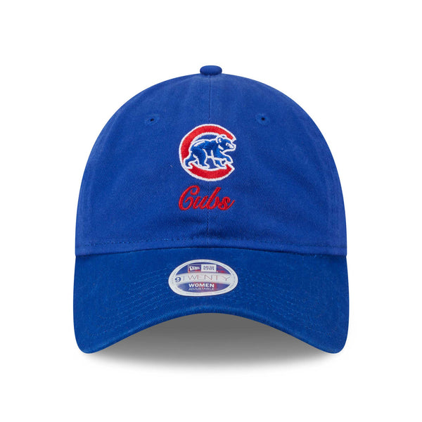 Chicago Cubs New Era Ladies 9TWENTY Preppy Team Royal Blue Adjustable Cap