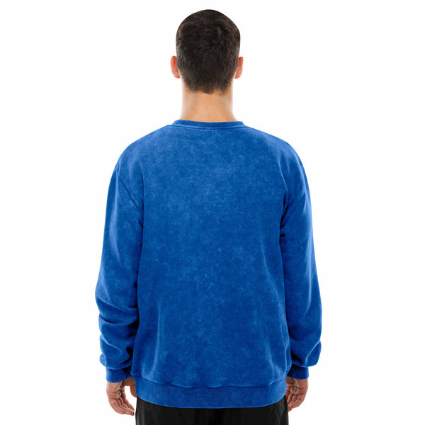 Chicago Cubs New Era Royal Blue Bullseye Crest Throwback Crewneck Sweatshirt