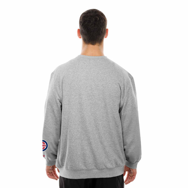 Chicago Cubs New Era Grey Sport Night Crewneck Sweatshirt