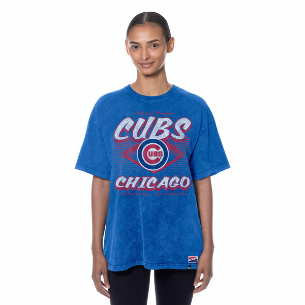 Chicago Cubs New Era Women's Royal Oversized Diamond T Shirt
