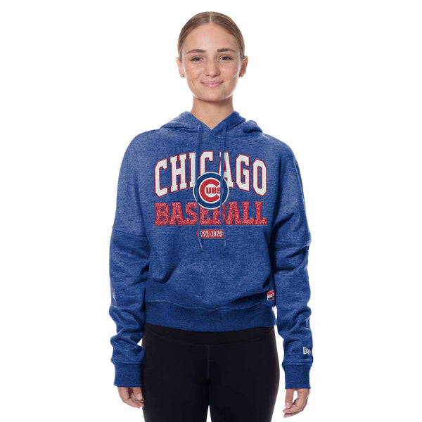 Chicago Cubs New Era Women's Royal Bullseye Baseball Hooded Sweatshirt