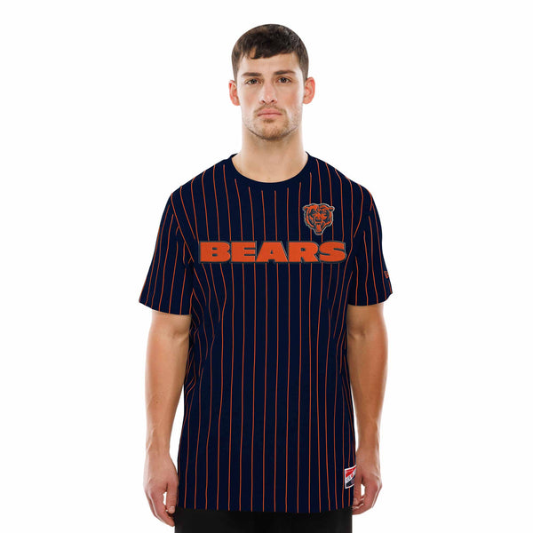 Chicago Bears New Era Navy Pinstripe Short Sleeve T Shirt