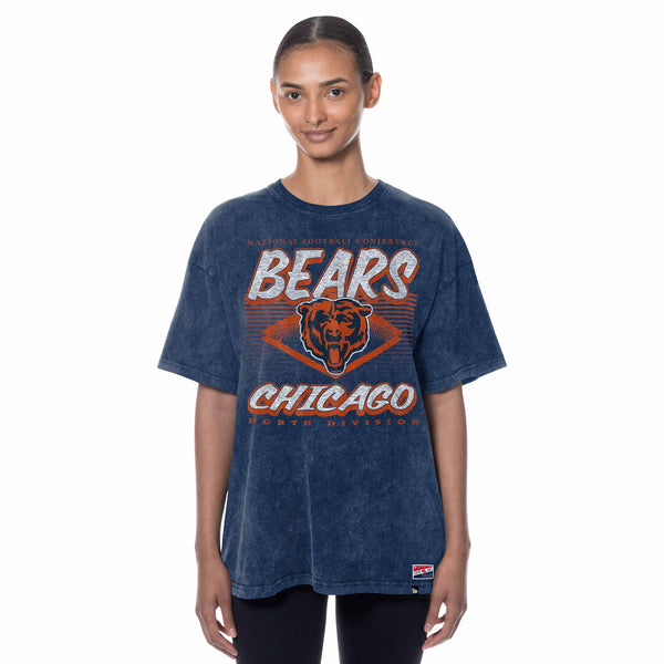 Chicago Bears New Era Women's Oversized Diamond Throwback Short Sleeve T Shirt