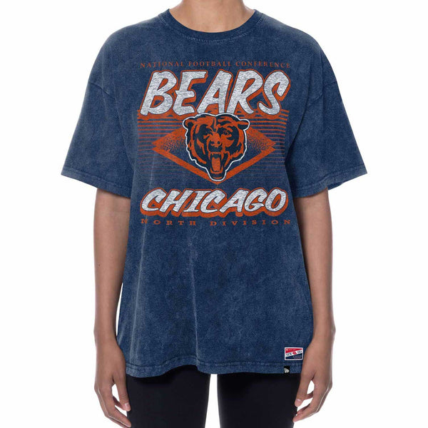 Chicago Bears New Era Women's Oversized Diamond Throwback Short Sleeve T Shirt