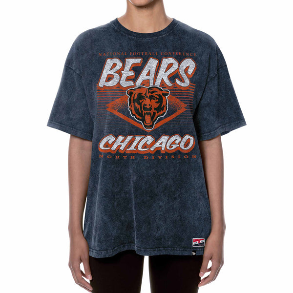 Chicago Bears New Era Women's Oversized Diamond Throwback Short Sleeve T Shirt
