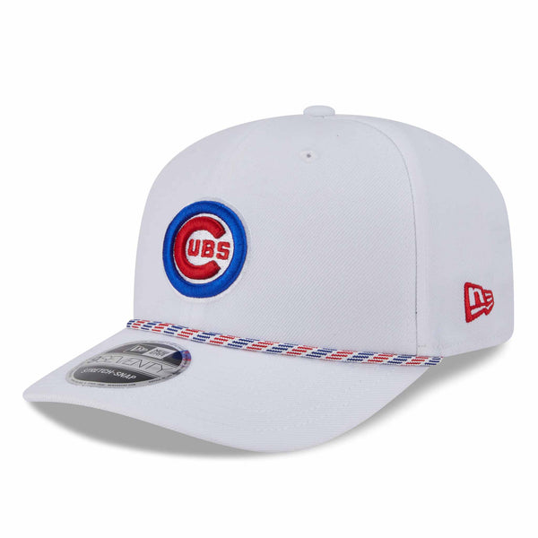 Chicago Cubs New Era White Bullseye 9SEVENTY Stretch Snap Multi Rope Adjustable Cap