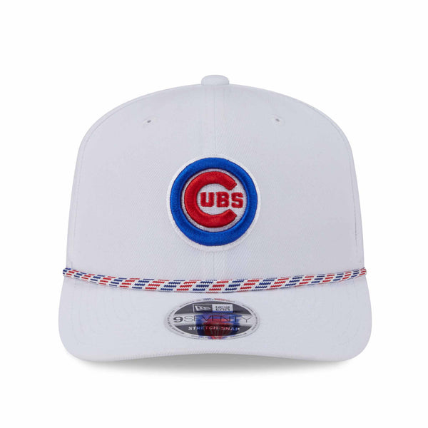Chicago Cubs New Era White Bullseye 9SEVENTY Stretch Snap Multi Rope Adjustable Cap
