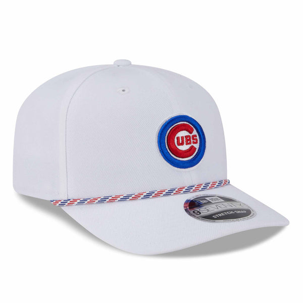 Chicago Cubs New Era White Bullseye 9SEVENTY Stretch Snap Multi Rope Adjustable Cap