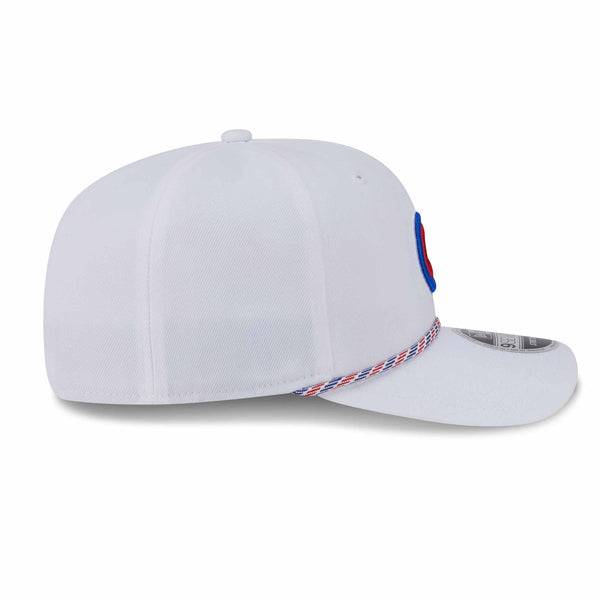 Chicago Cubs New Era White Bullseye 9SEVENTY Stretch Snap Multi Rope Adjustable Cap