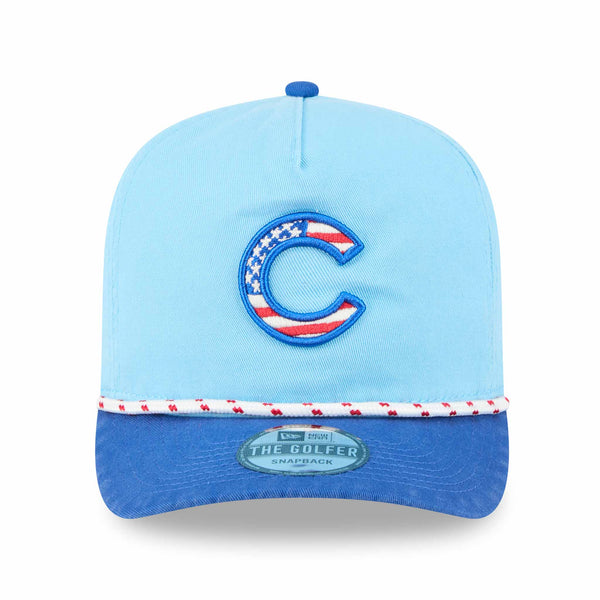 Chicago Cubs New Era 2025 Fourth of July Rope Golfer Adjustable Cap