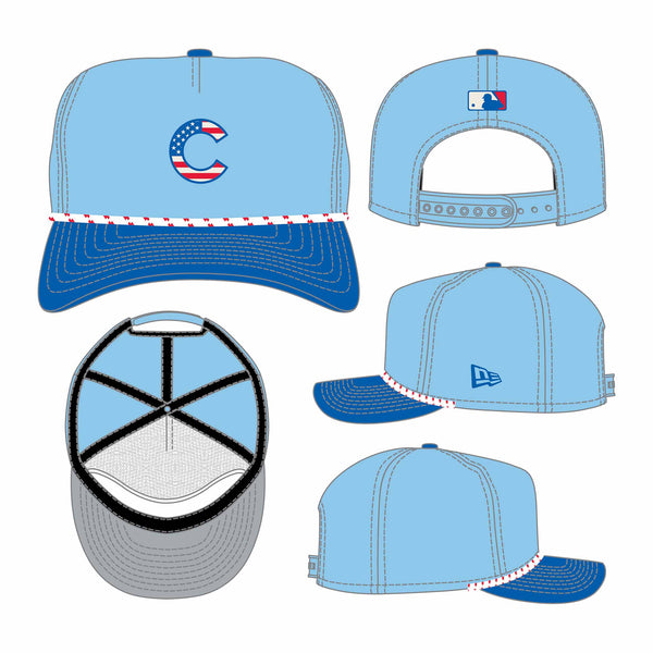 Chicago Cubs New Era 2025 Fourth of July Rope Golfer Adjustable Cap